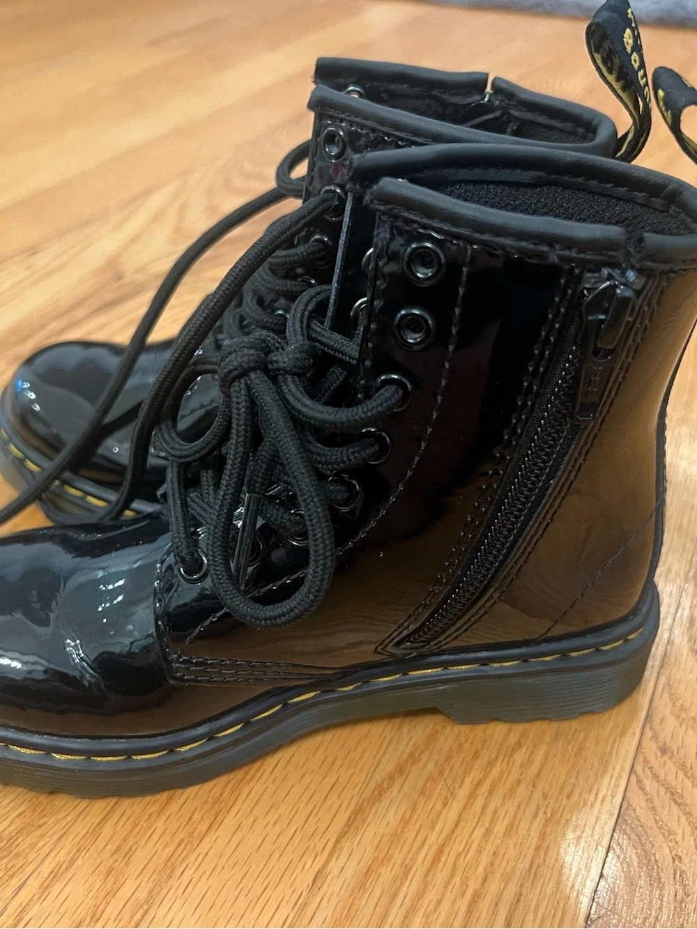 Dr. Martens Combat Black Patent Lace-Up Boots